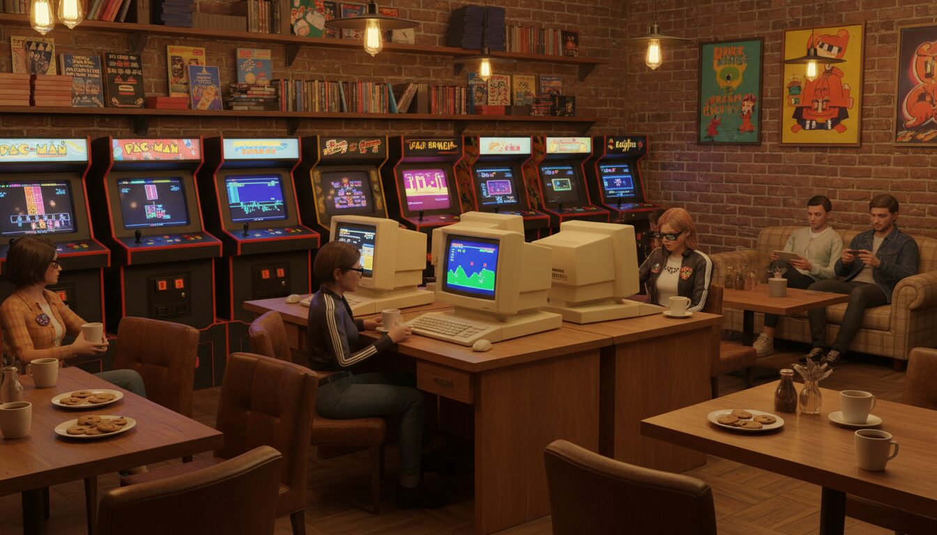 découvrez le café du rétro, un lieu unique dédié aux passionnés de gaming et à la culture informatique vintage. plongez dans une atmosphère nostalgique où pixels et souvenirs d'antan se rencontrent.